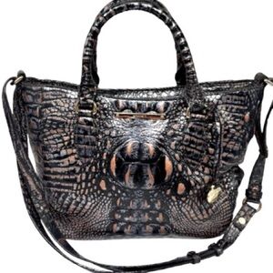 BRAHMIN Rare Dusk Embossed Crocodile Mini Arno Satchel Bag